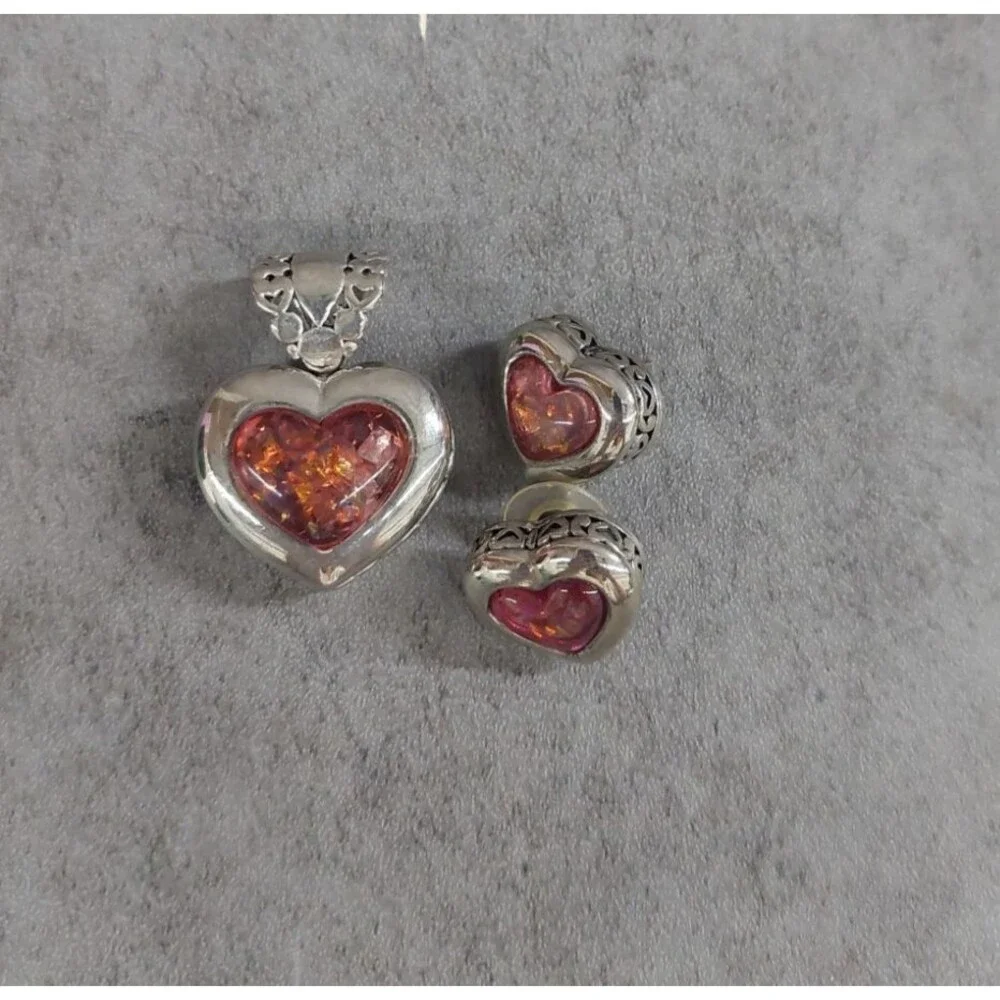 Brighton Pure Love Heart Pendant And Earrings Set topaz